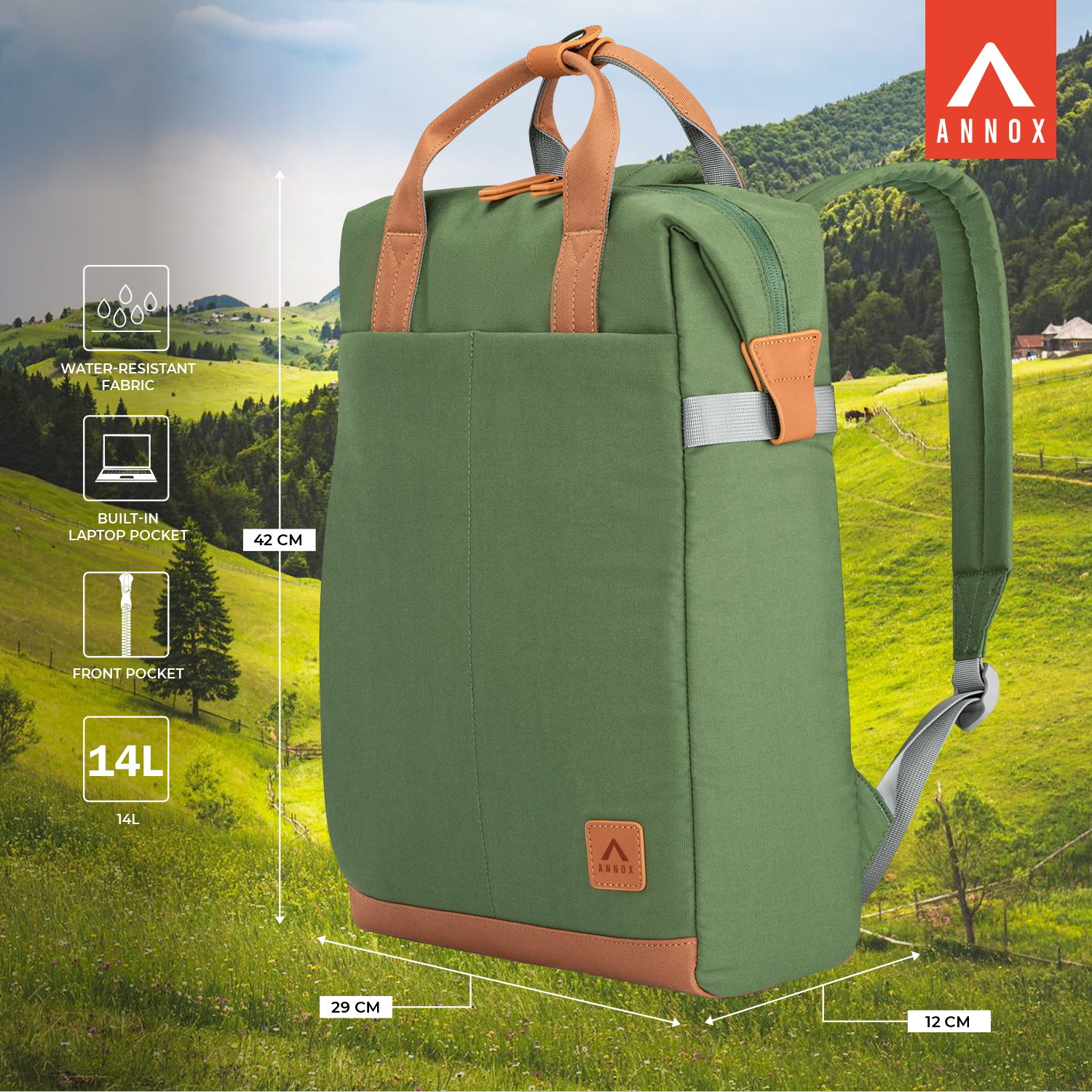 Annox Follow Your Passion Rugzak – Waterafstotende rugzak van gerecycled materiaal