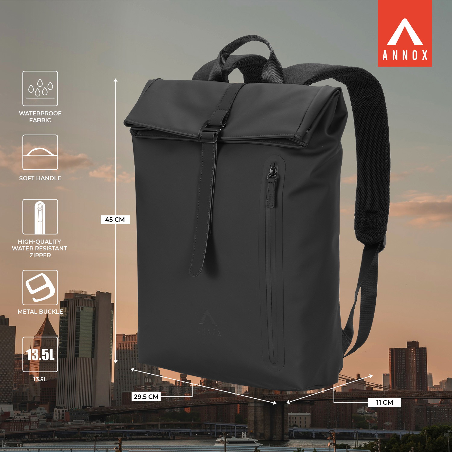 Annox Casual Laptoprugzak 15.6” – Waterafstotend PU