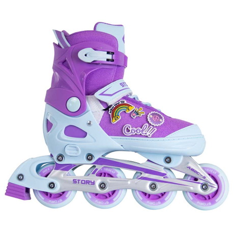 Verstelbare kinderen inline skates voor meisjes, rolschaatsen messen voor de jeugd kinderen indoor & outdoor beginners (Zwart Paars, M Verstelbare kinderen inline skates voor meisjes, rolschaatsen messen voor de jeugd kinderen indoor & outdoor beginners (Zwart Paars, M