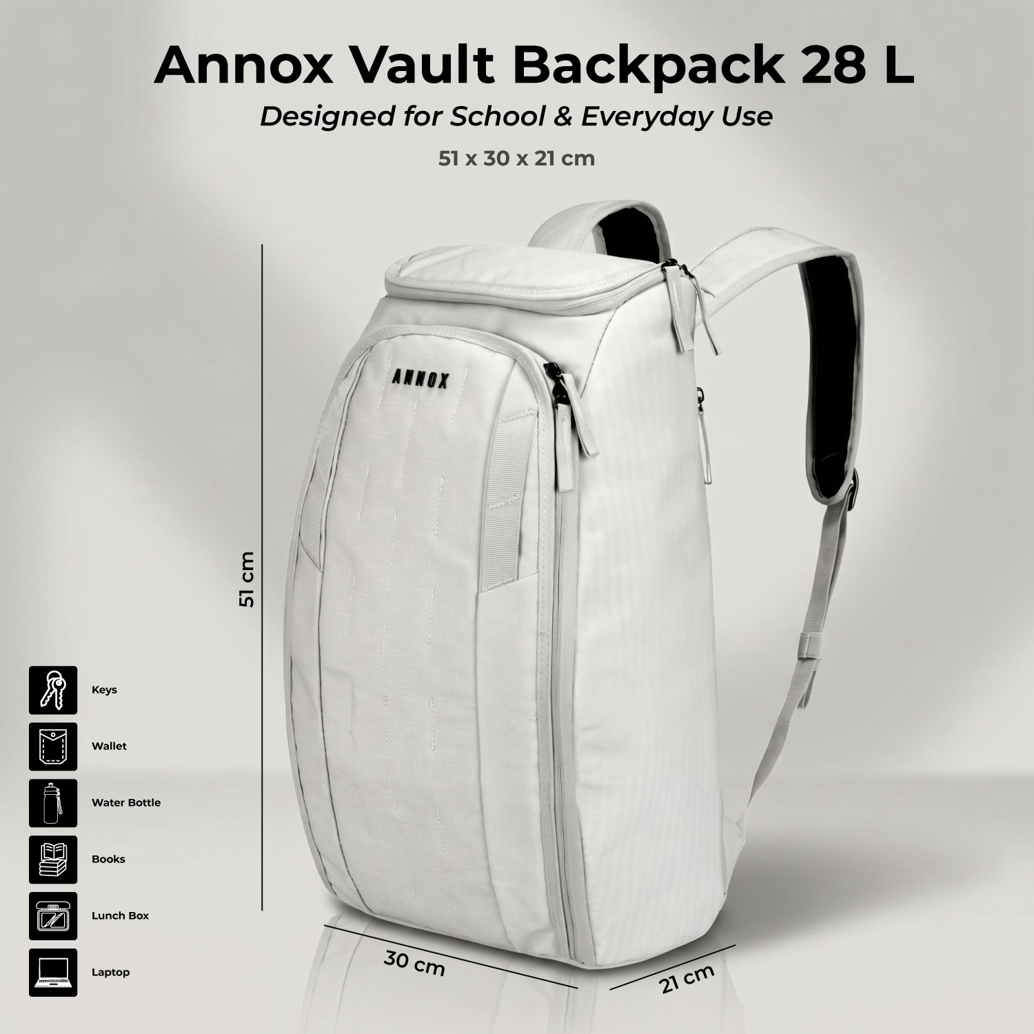 Annox Vault 28L - Waterafstotende Rugzak voor Skiën, Sport en Reizen
