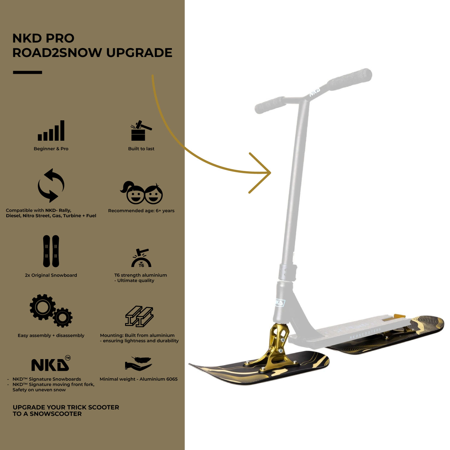 NKD Pro Road2Snow Snowboard voor Step