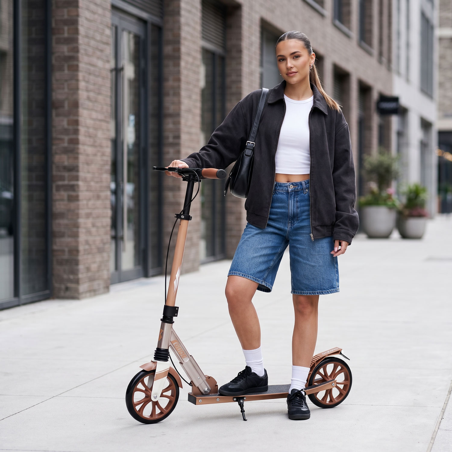 Story GlideX Elite Opvouwbare step – vering en handrem