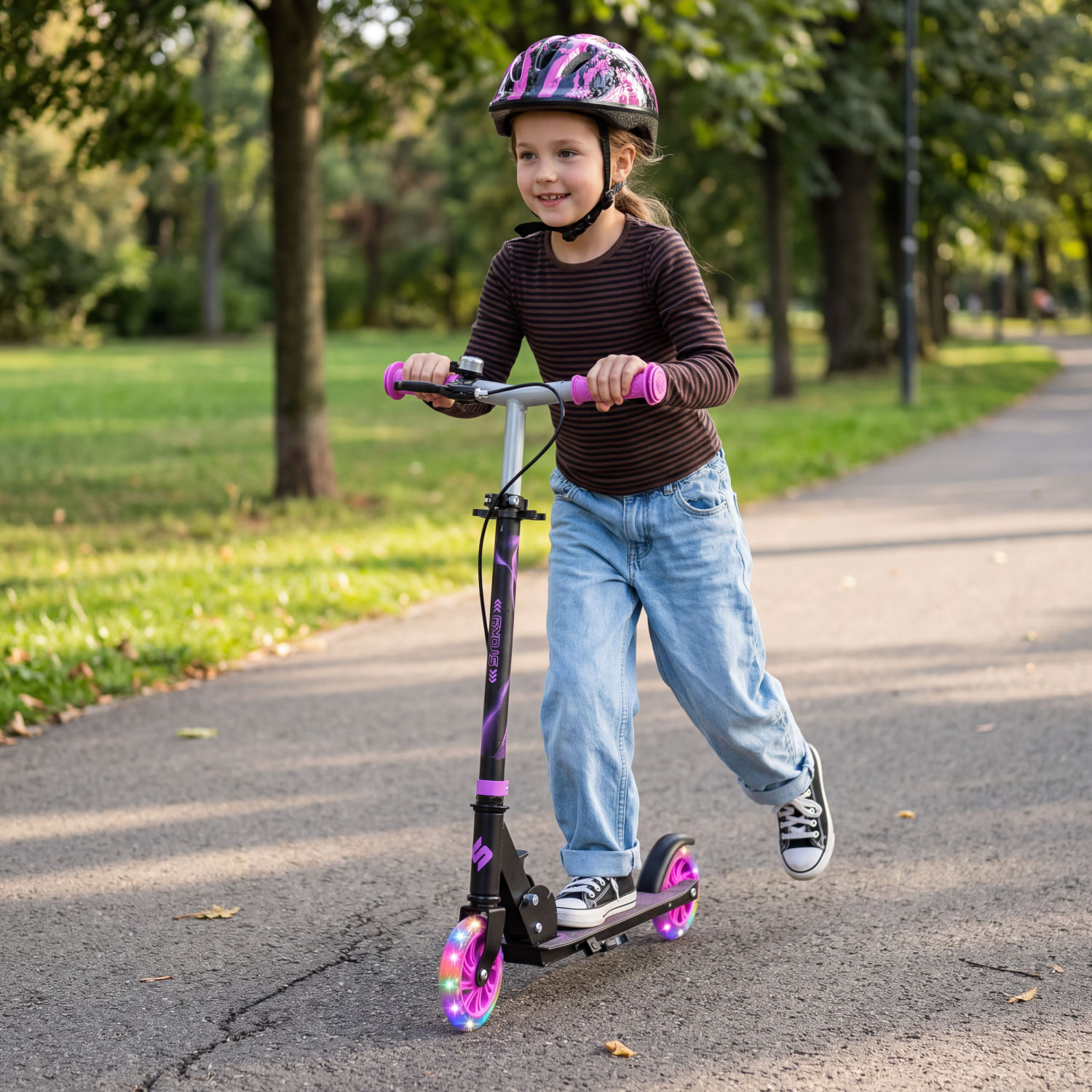 Story Play Kinderstep met handrem en LED-wielen