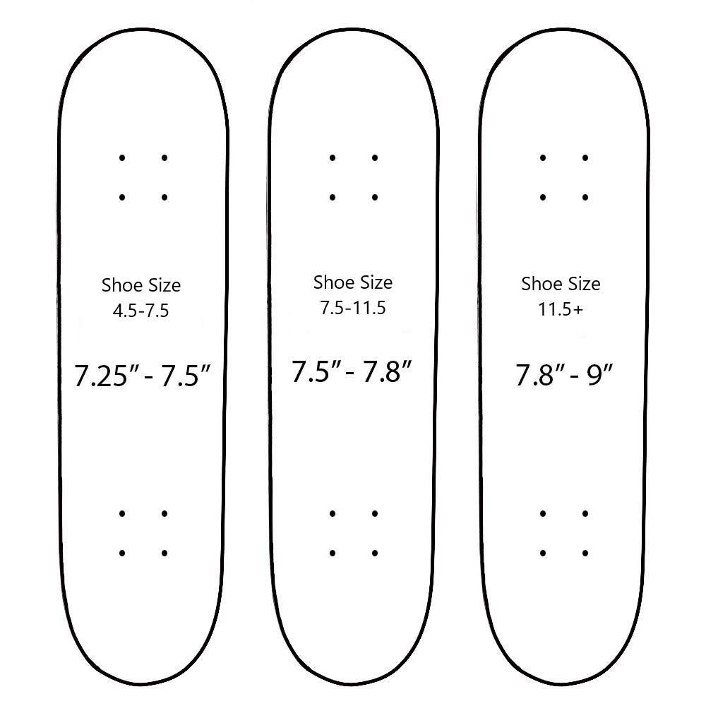 maattabel voor je stunt skateboard